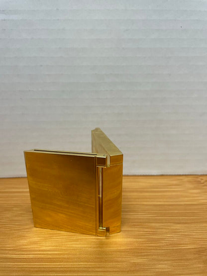 HARRODS SOLID BRASS MINIATURE FOLDABLE CLOCK 2.25" TALL