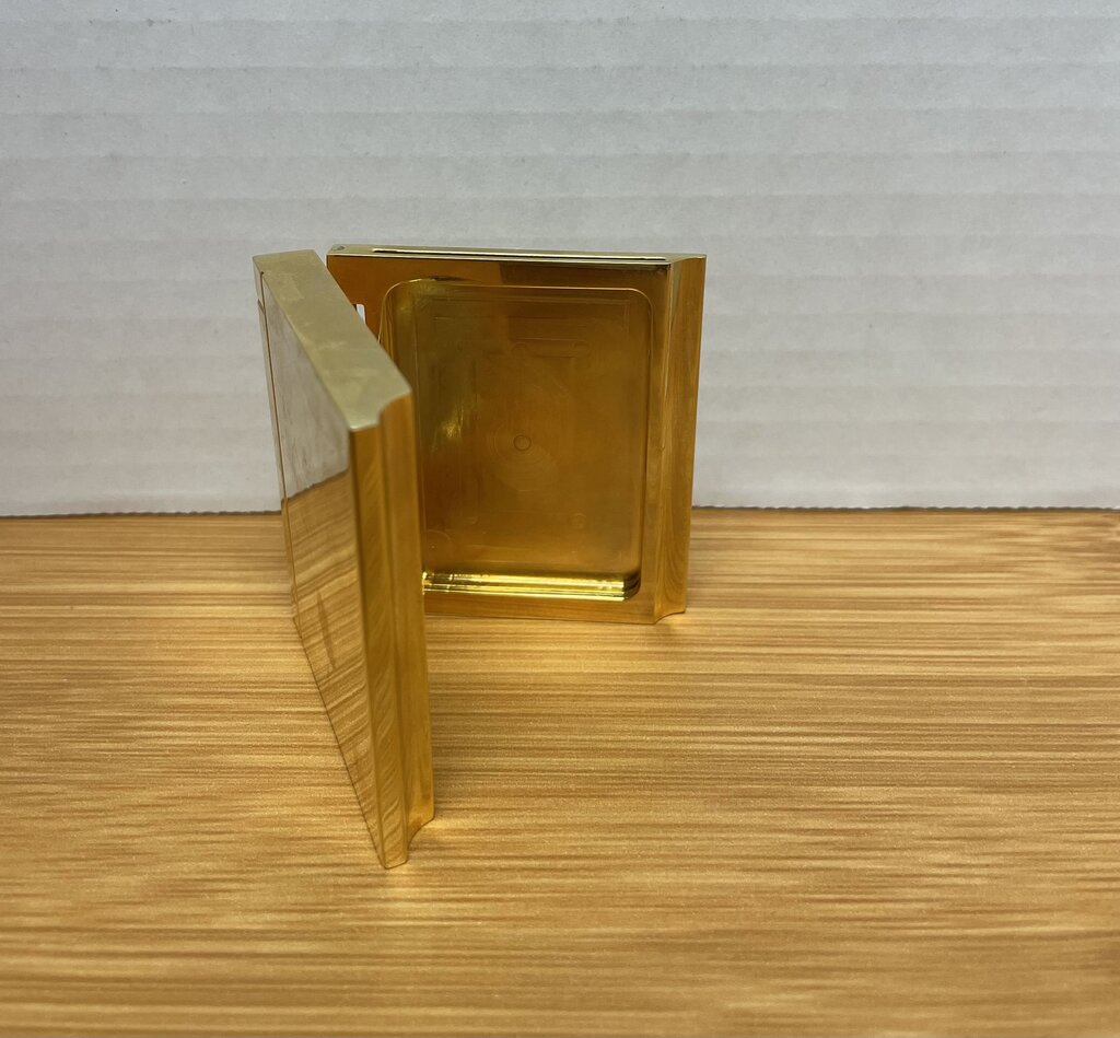 HARRODS SOLID BRASS MINIATURE FOLDABLE CLOCK 2.25" TALL