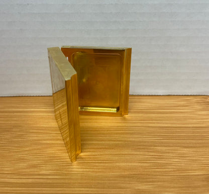 HARRODS SOLID BRASS MINIATURE FOLDABLE CLOCK 2.25" TALL