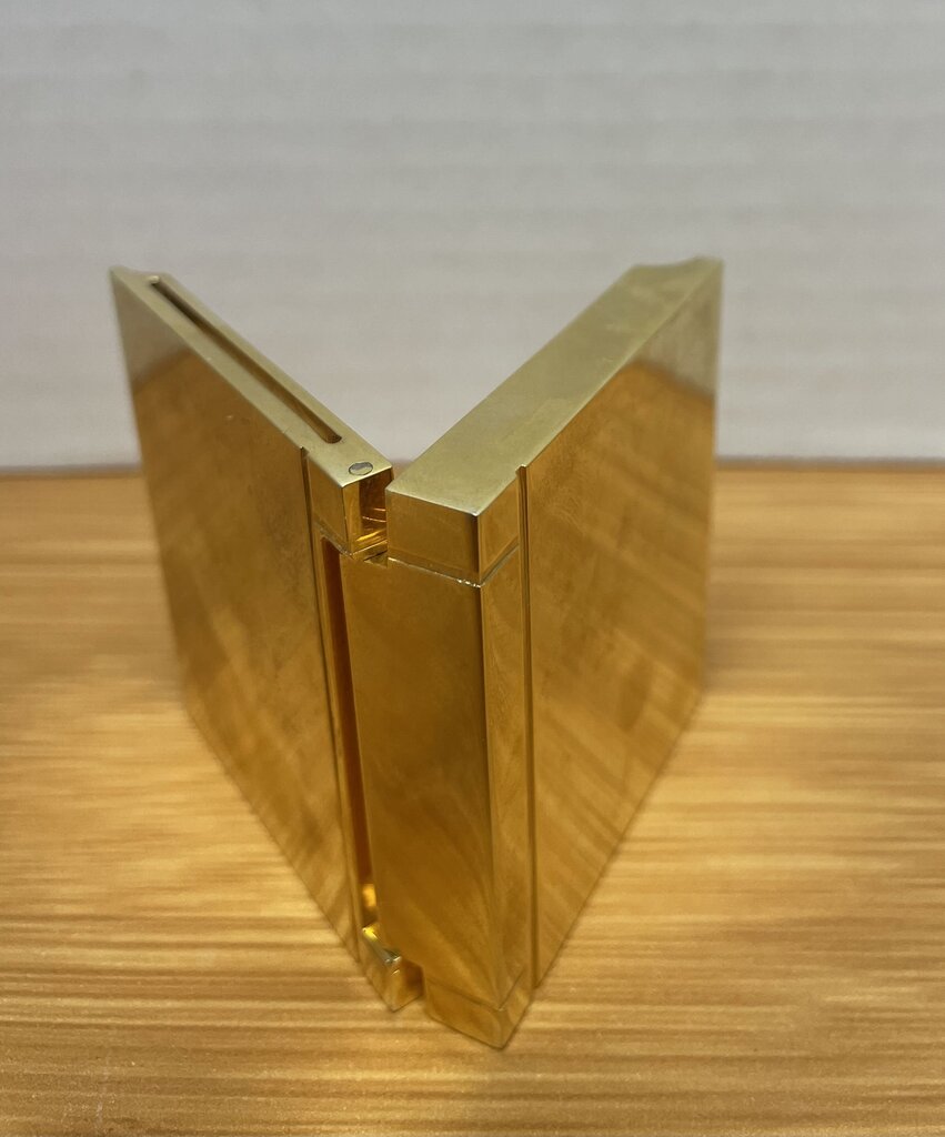 HARRODS SOLID BRASS MINIATURE FOLDABLE CLOCK 2.25" TALL