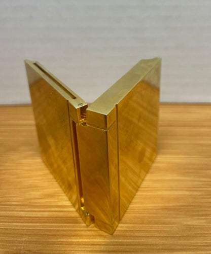 HARRODS SOLID BRASS MINIATURE FOLDABLE CLOCK 2.25" TALL