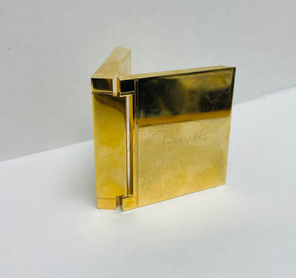 HARRODS SOLID BRASS MINIATURE FOLDABLE CLOCK 2.25" TALL
