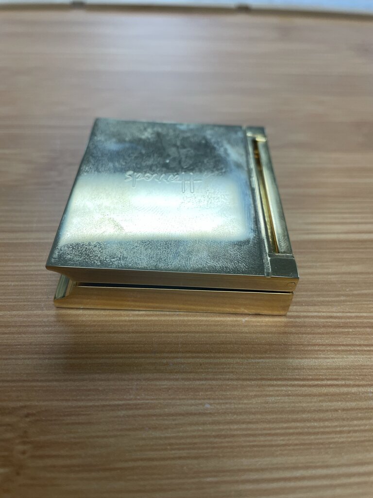 HARRODS SOLID BRASS MINIATURE FOLDABLE CLOCK 2.25" TALL