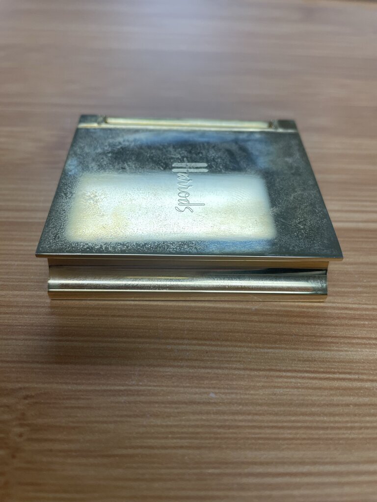 HARRODS SOLID BRASS MINIATURE FOLDABLE CLOCK 2.25" TALL