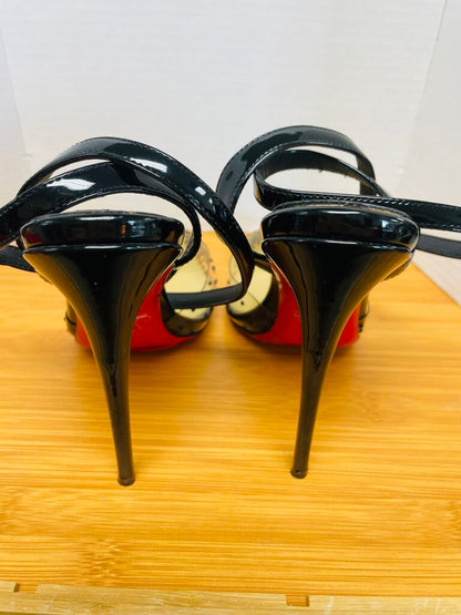 CHRISTIAN LOUBOUTIN PARIS BLACK SPIKAQUEEN RED BOTTOM HEELS