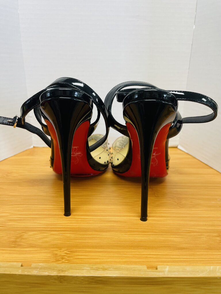 CHRISTIAN LOUBOUTIN PARIS BLACK SPIKAQUEEN RED BOTTOM HEELS