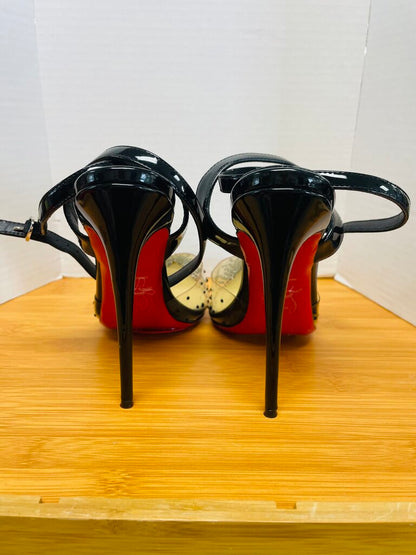 CHRISTIAN LOUBOUTIN PARIS BLACK SPIKAQUEEN RED BOTTOM HEELS
