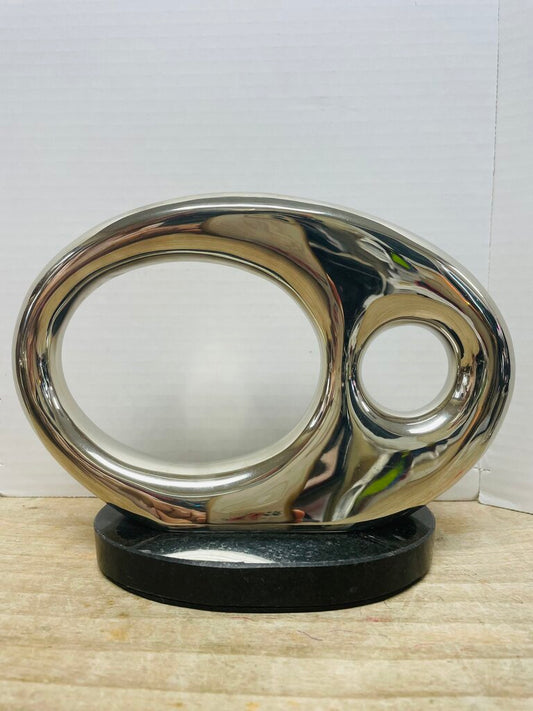 DWELL STUDIOS BY GLOBAL VIEWS SILVER TONE AND MARBLE BASE SCULPTURE