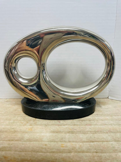 DWELL STUDIOS BY GLOBAL VIEWS SILVER TONE AND MARBLE BASE SCULPTURE