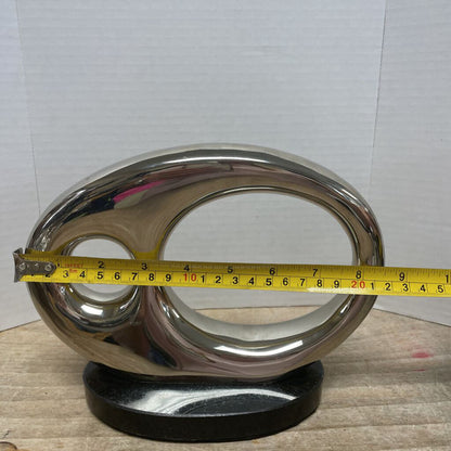 DWELL STUDIOS BY GLOBAL VIEWS SILVER TONE AND MARBLE BASE SCULPTURE
