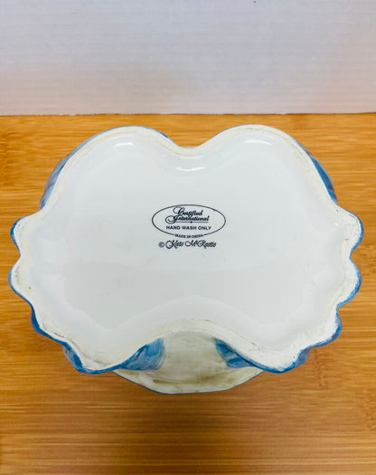 RARE CERAMIC KATE McROSTIE CRAP DIP BOWL WITH SPREADER
