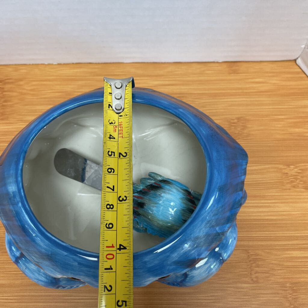RARE CERAMIC KATE McROSTIE CRAP DIP BOWL WITH SPREADER