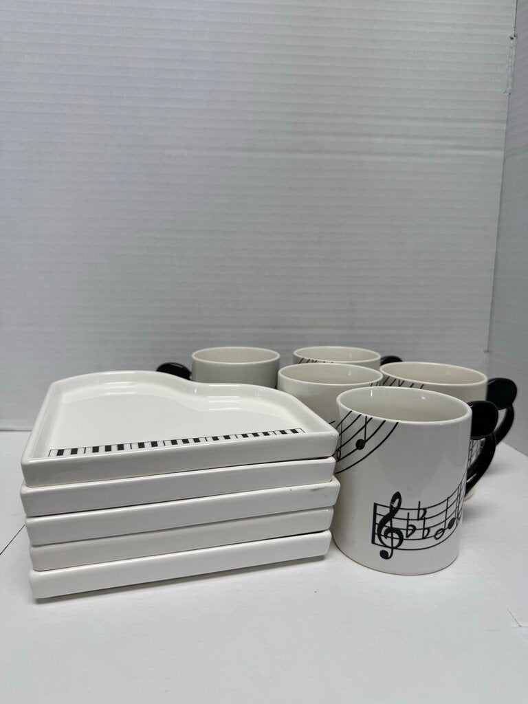 SHAFFORD PIANO PLATE AND CUP SET OF 10