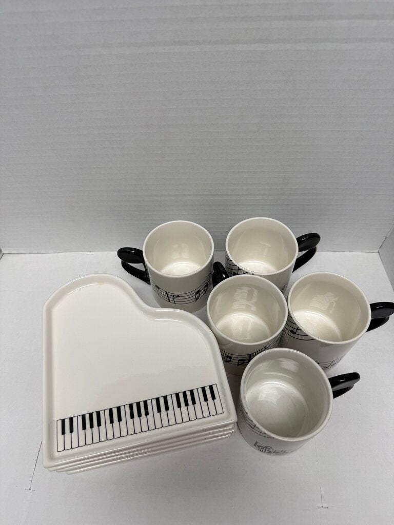 SHAFFORD PIANO PLATE AND CUP SET OF 10