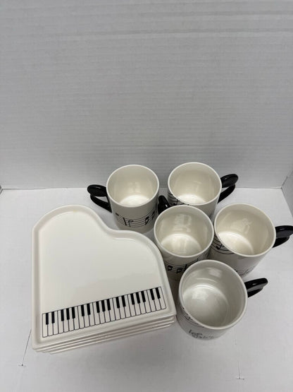 SHAFFORD PIANO PLATE AND CUP SET OF 10