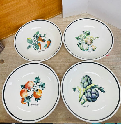OVER AND BACK SET OF 4 VEGGIE BOWLS 9.5"
