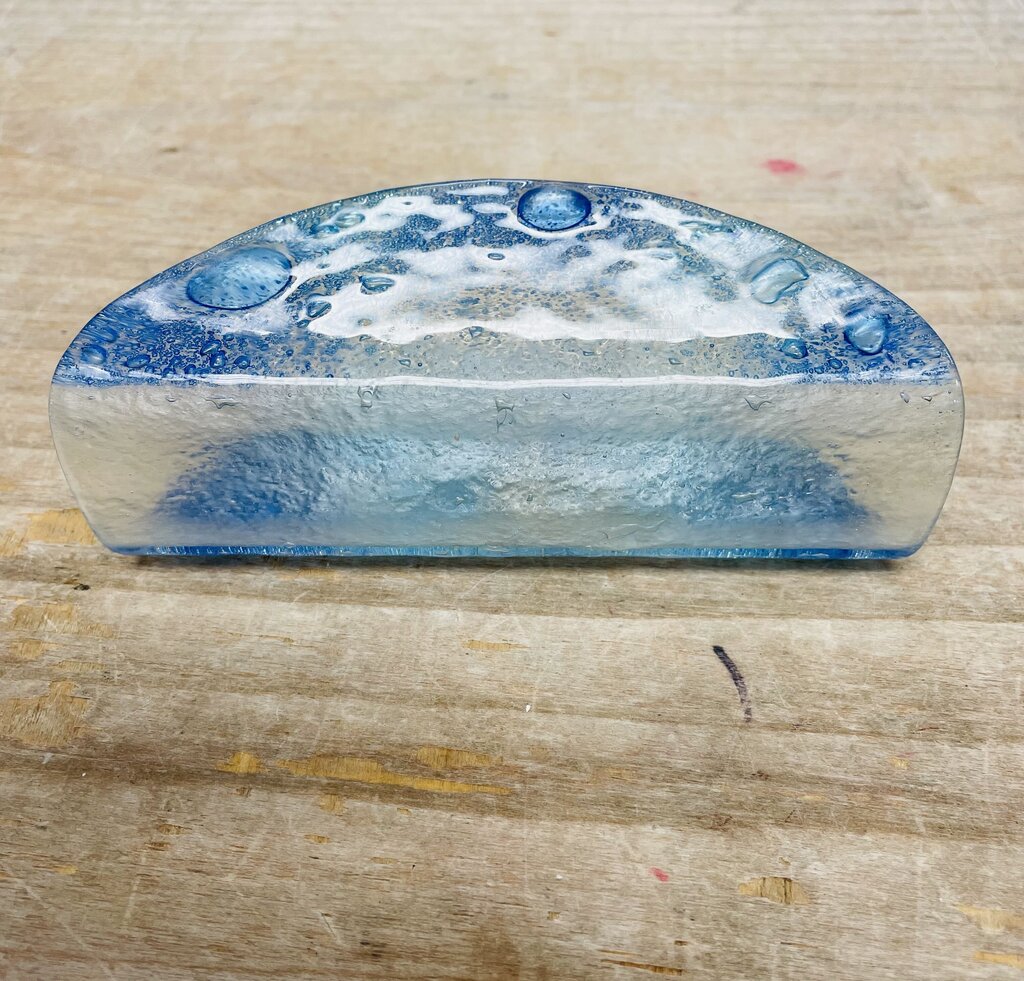 MCM BLUE OMBRE GLASS NAPKIN HOLDER
