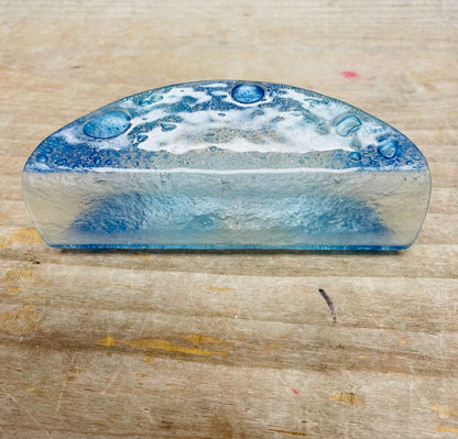 MCM BLUE OMBRE GLASS NAPKIN HOLDER
