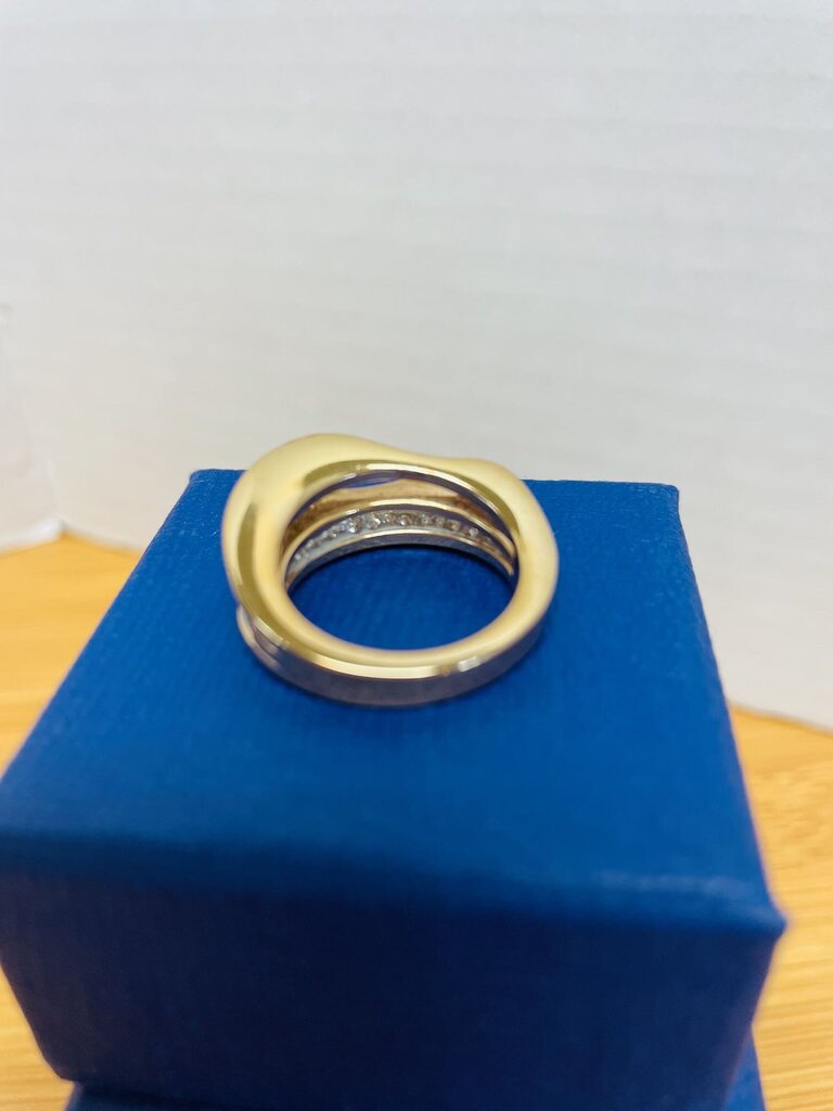SWAROVSKI GOLD PLATED CRYSTAL RING SIZE 6.5