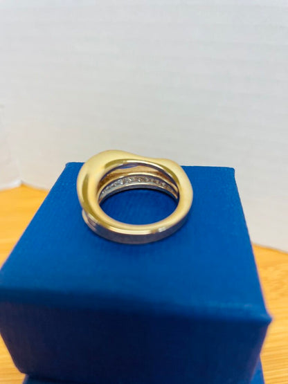 SWAROVSKI GOLD PLATED CRYSTAL RING SIZE 6.5