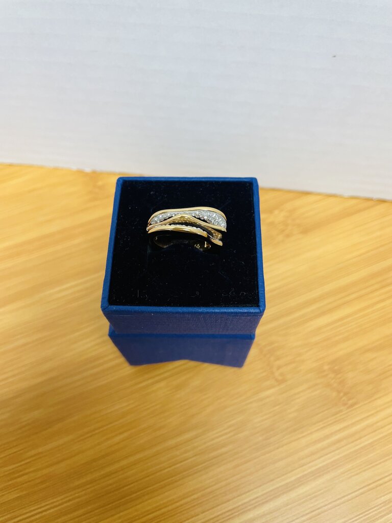 SWAROVSKI GOLD PLATED CRYSTAL RING SIZE 6.5