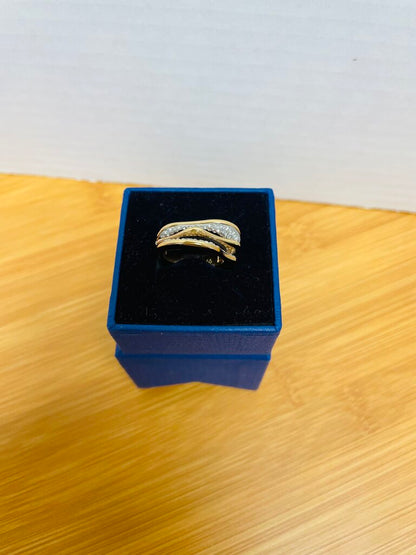 SWAROVSKI GOLD PLATED CRYSTAL RING SIZE 6.5
