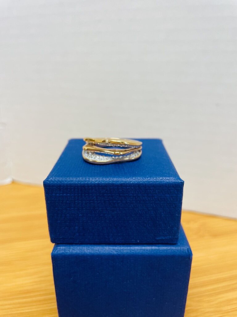 SWAROVSKI GOLD PLATED CRYSTAL RING SIZE 6.5
