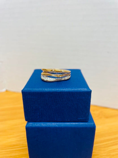 SWAROVSKI GOLD PLATED CRYSTAL RING SIZE 6.5
