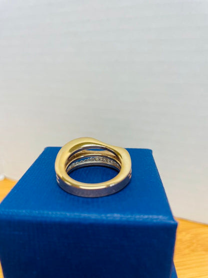 SWAROVSKI GOLD PLATED CRYSTAL RING SIZE 6.5
