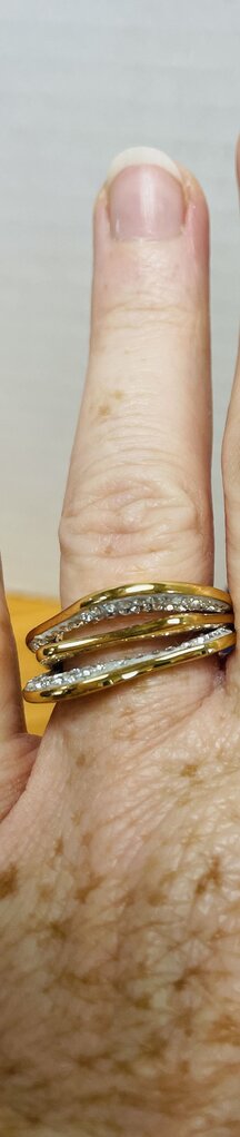 SWAROVSKI GOLD PLATED CRYSTAL RING SIZE 6.5
