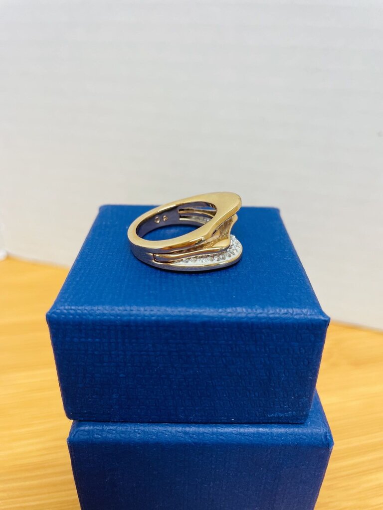 SWAROVSKI GOLD PLATED CRYSTAL RING SIZE 6.5