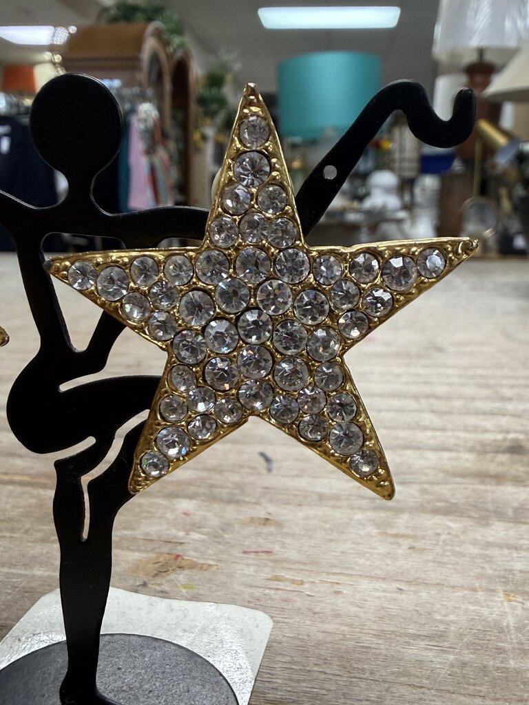 VINTAGE STAR CRYSTAL CLIP ON EARRINGS