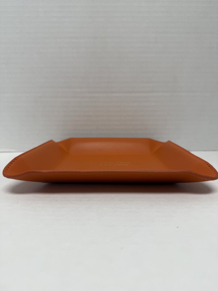 ORANGE LEATHER KEY CATCHALL