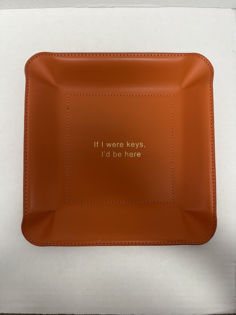 ORANGE LEATHER KEY CATCHALL
