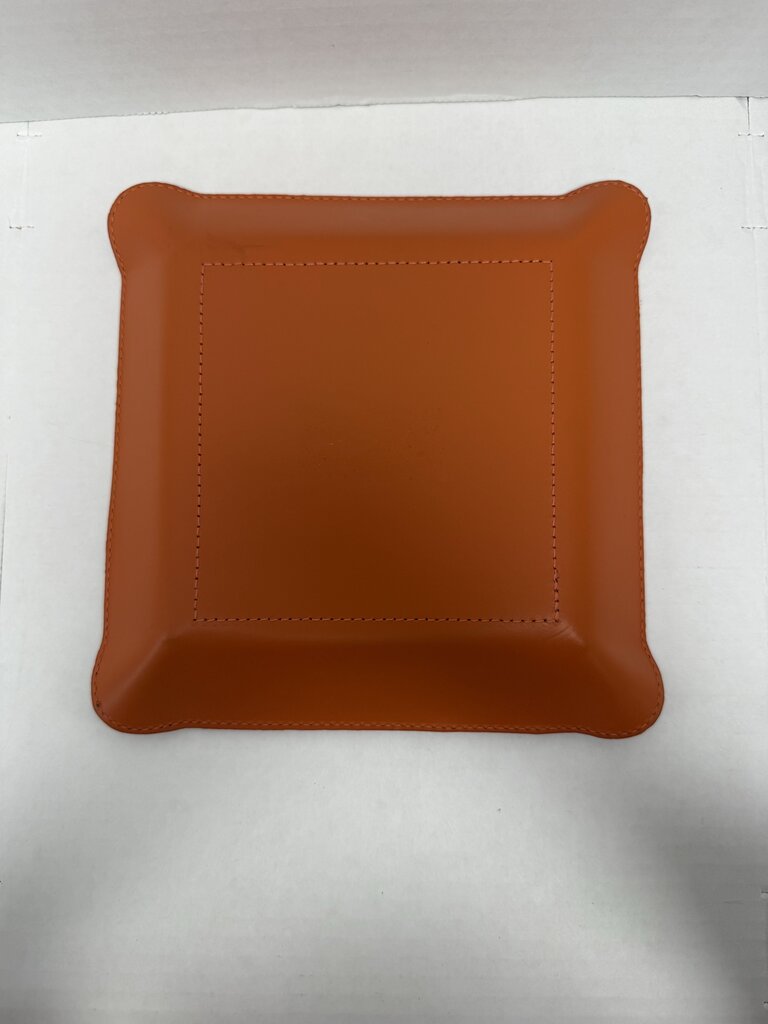 ORANGE LEATHER KEY CATCHALL