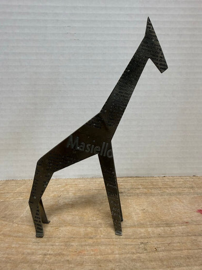 METAL HAND CRAFTED GIRAFFE FIGURE