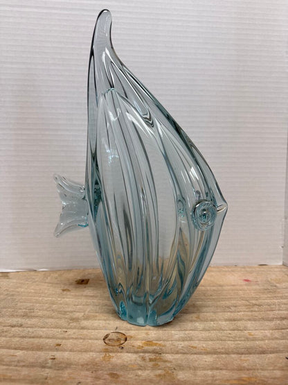 MURANO INSPIRED BLUE FISH GLASS FIGURINE