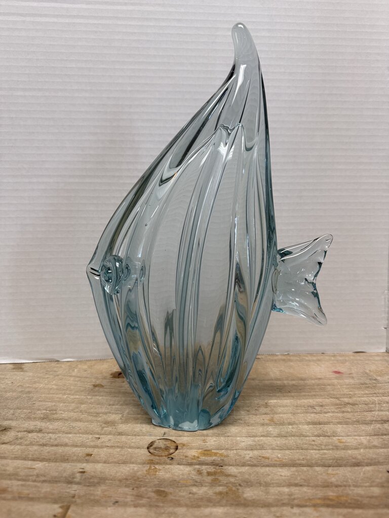 MURANO INSPIRED BLUE FISH GLASS FIGURINE