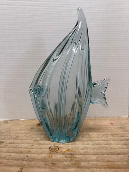 MURANO INSPIRED BLUE FISH GLASS FIGURINE