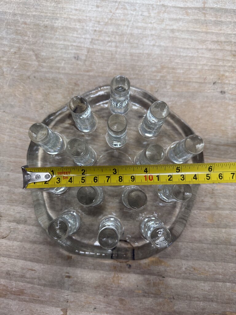 VINTAGE GLASS TEA LIGHT TRIVET WARMER STAND MADE IN GERMANY
