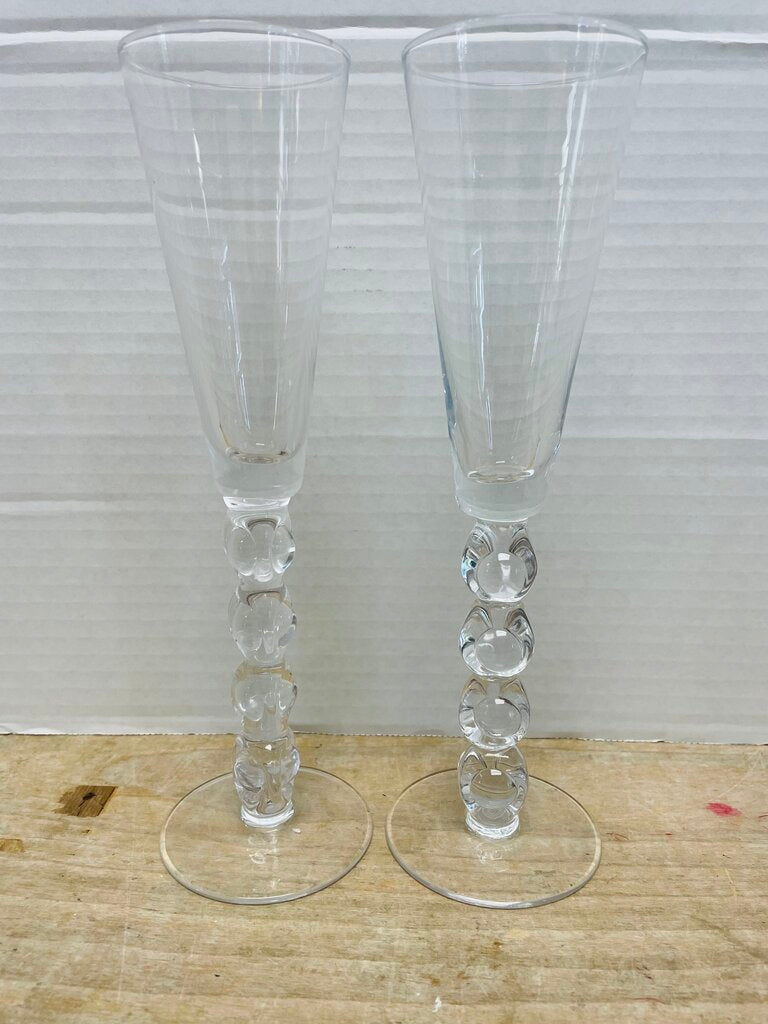 Z GALLERIE GLASS CHAMPAGNE FLUTES SET OF 2