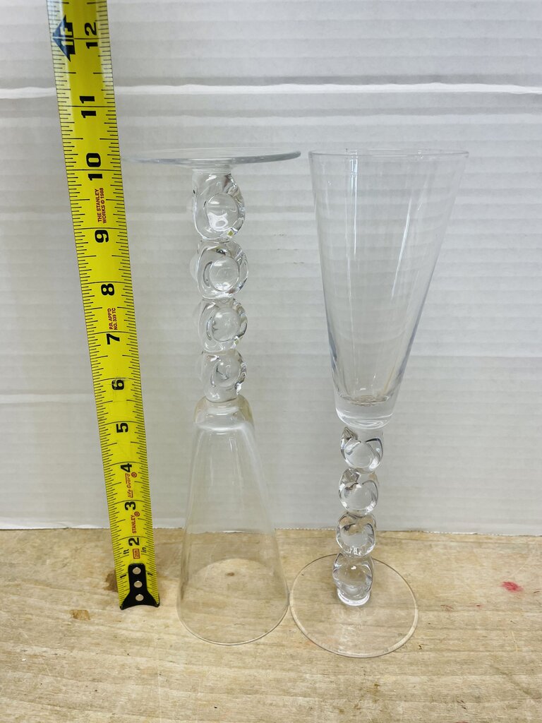 Z GALLERIE GLASS CHAMPAGNE FLUTES SET OF 2