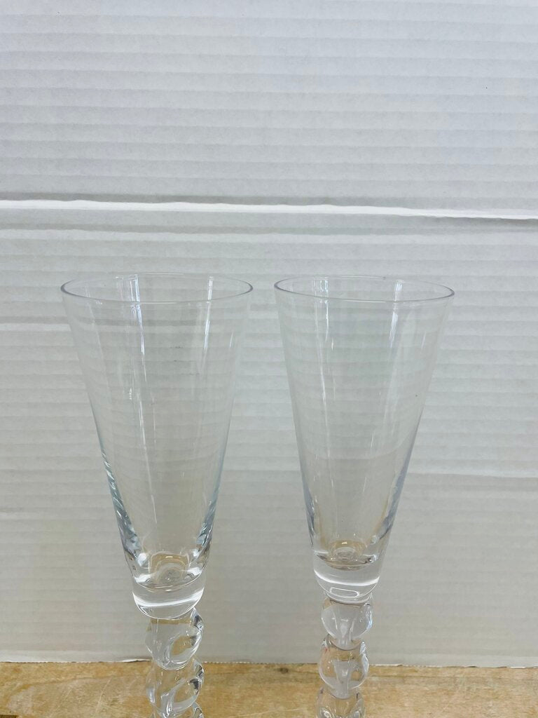 Z GALLERIE GLASS CHAMPAGNE FLUTES SET OF 2