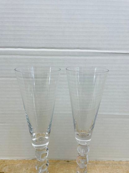 Z GALLERIE GLASS CHAMPAGNE FLUTES SET OF 2
