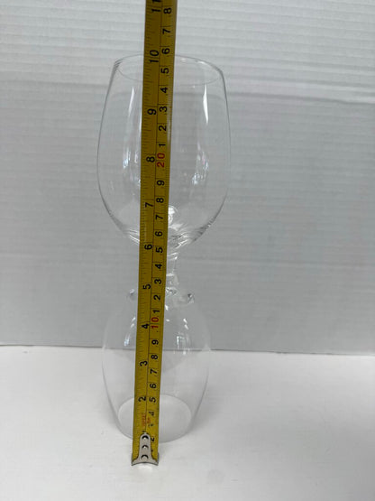 RED AND WHITE DOUBLE ENDED WINE GLASS