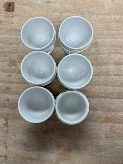 VINTAGE FRENCH EGG CUP HOLDER TRAY W/ SET OF 6 CUPS