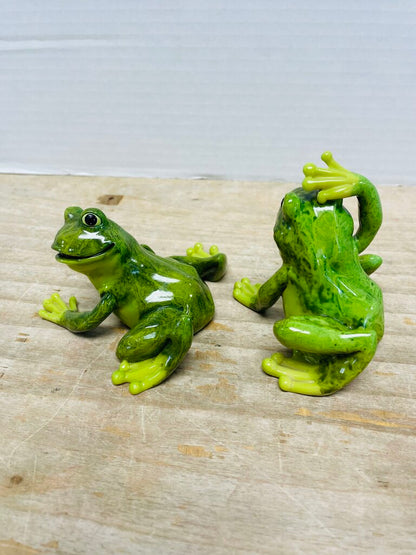 GANZ GREEN FROG FIGURINE SET OF 2