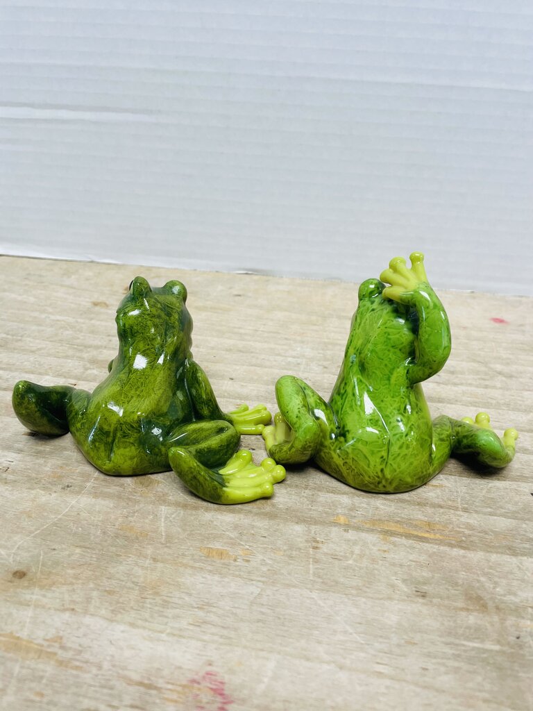 GANZ GREEN FROG FIGURINE SET OF 2