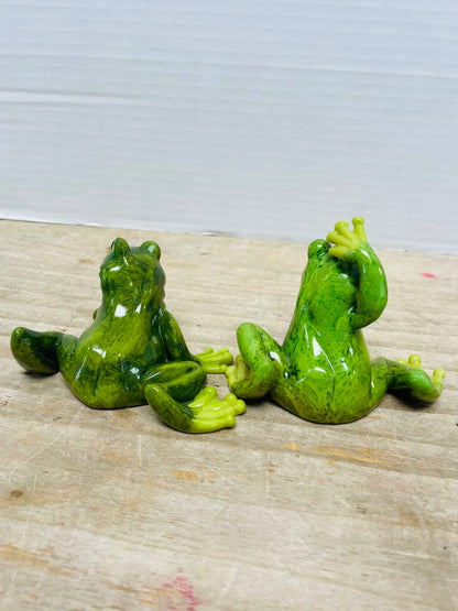 GANZ GREEN FROG FIGURINE SET OF 2