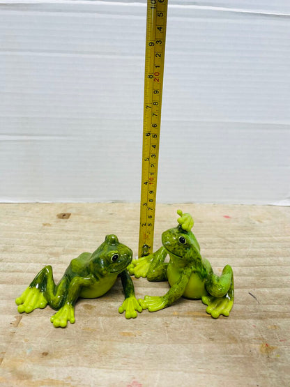 GANZ GREEN FROG FIGURINE SET OF 2